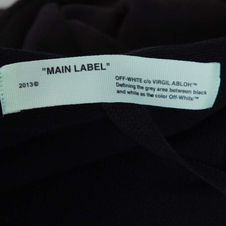 Pre Owned Off-White Black Diagonal Split Logo Cotton Slim Hoodie XL