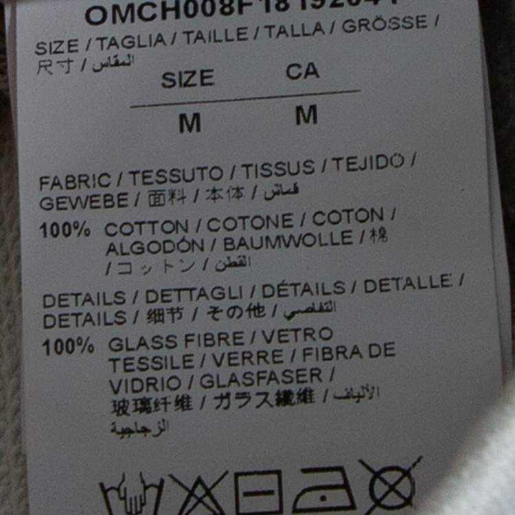 Pre Owned Off-White Grey Spray Painted Cotton Crystal Embellished Sweatpants M