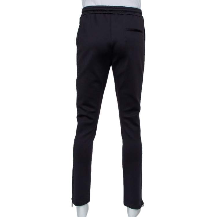 Pre Owned Off-White Black Knit Zipper Hem Detail Slim Fit Track Pants M