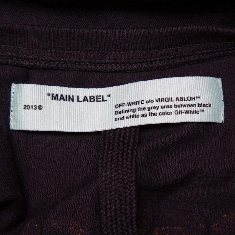 Pre Owned Off-White Black Cotton Bubble Font Print Crewneck T-Shirt XL