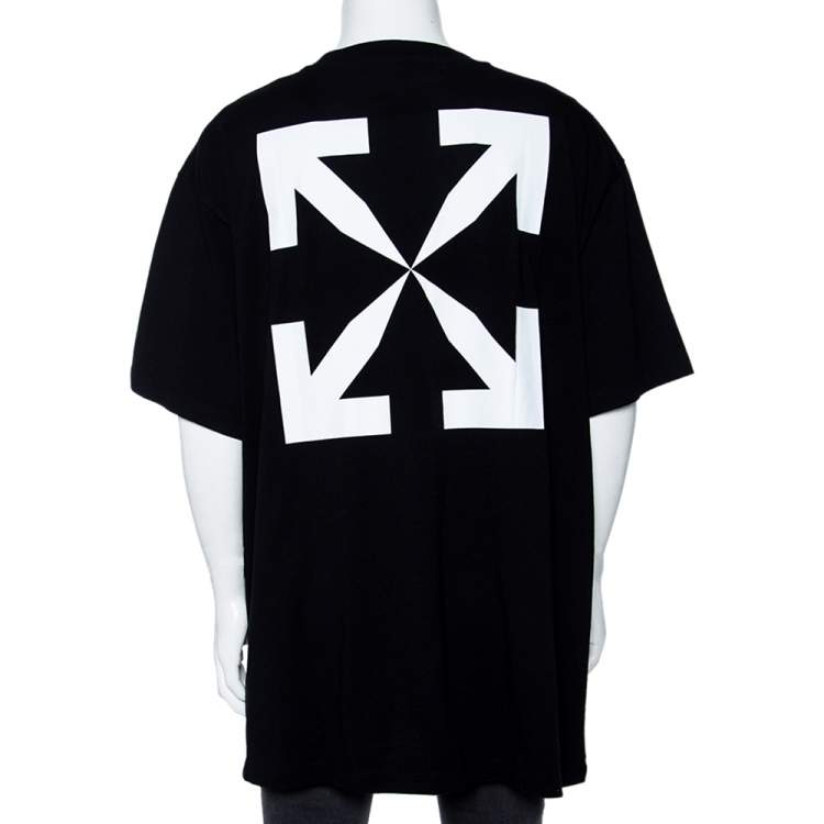 Pre Owned Off-White Black Monalisa Printed Cotton Short Sleeve T-Shirt XL