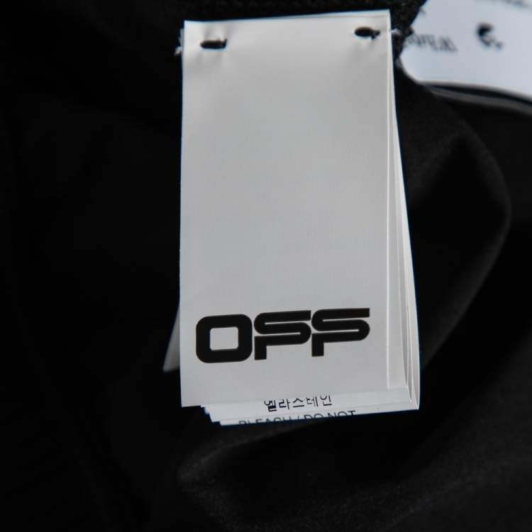 Pre Owned Off-White Black Synthetic Running Shorts M
