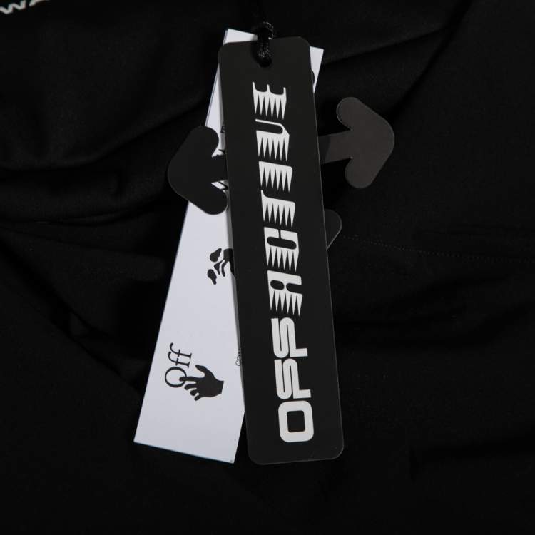 Pre Owned Off-White Black Synthetic Running Shorts M