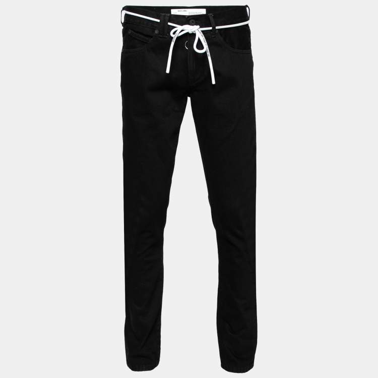 Buy American Noti white - black Cotton Jeans Pant for Man