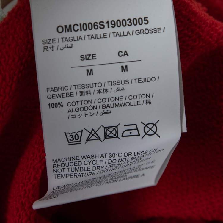 Pre Owned Off-White Red Cotton Mona Lisa Print Shorts M