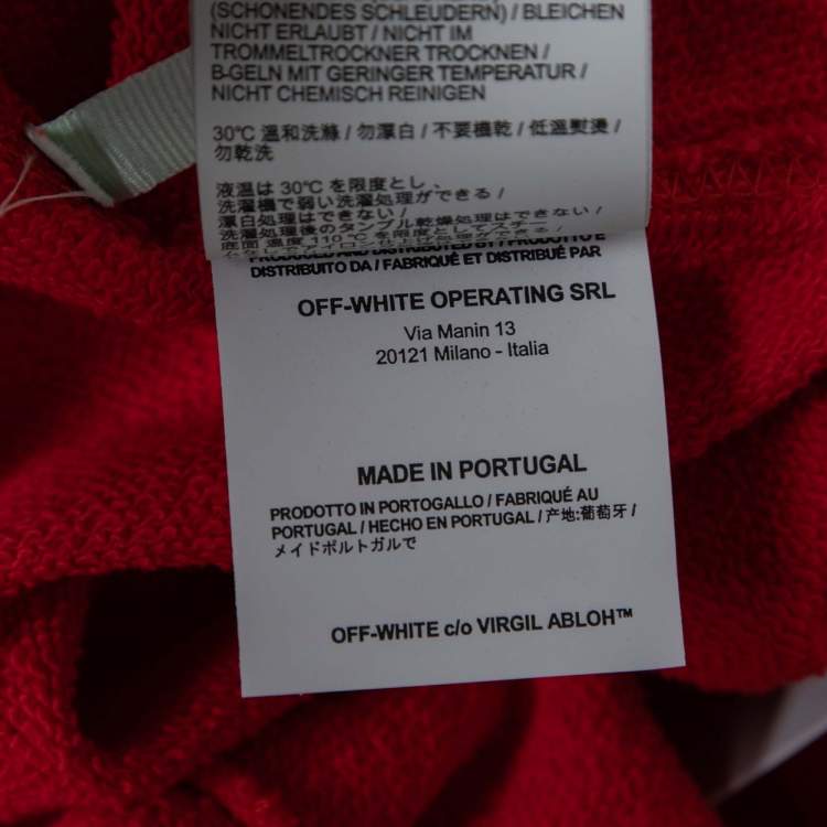 Pre Owned Off-White Red Cotton Mona Lisa Print Shorts M