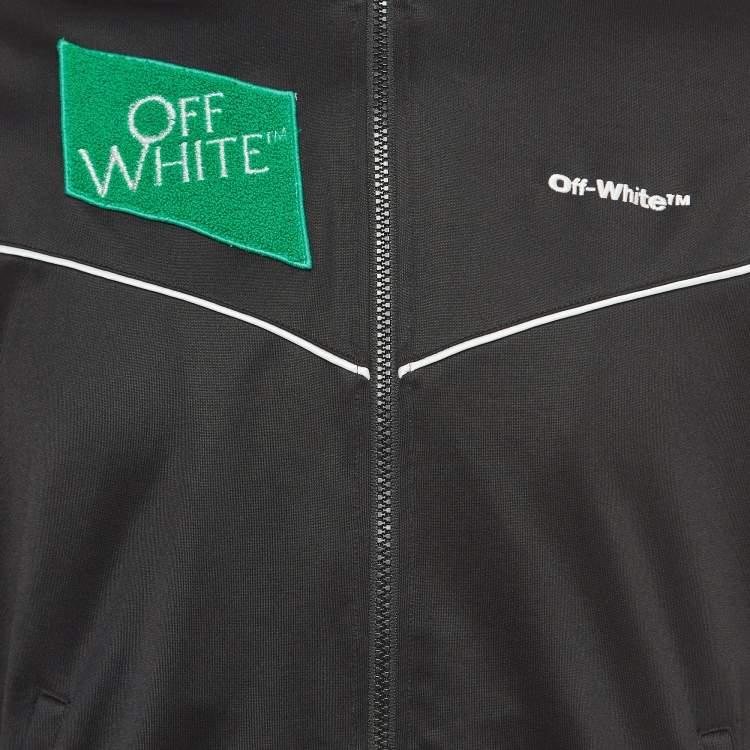Pre Owned Off-White Black Multilogo Jersey Slim Track Jacket L