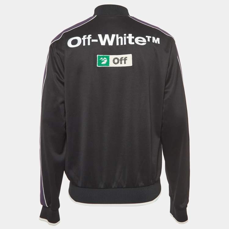 Pre Owned Off-White Black Multilogo Jersey Slim Track Jacket L