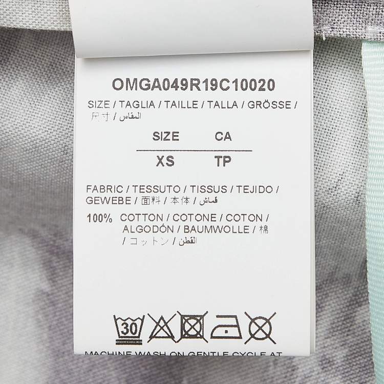 Pre Owned Off-White Grey Printed Cotton Buttoned Up Shirt XS