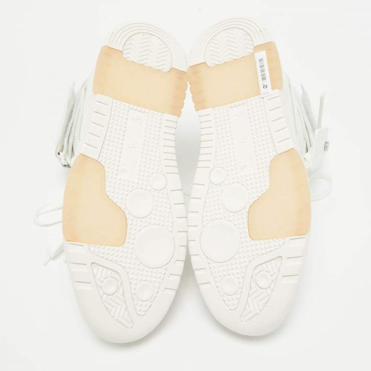 Pre Owned Off-White White Leather Out Of Office High Top Sneakers Size 41