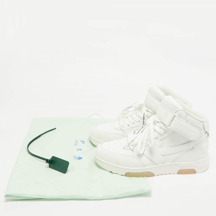 Pre Owned Off-White White Leather Out Of Office High Top Sneakers Size 41