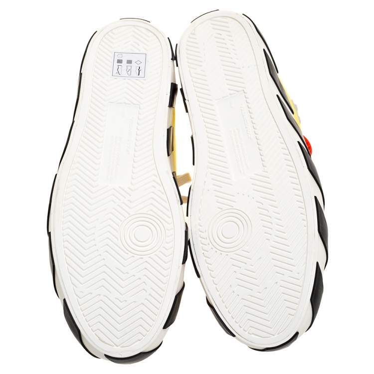 Pre Owned Off-White Yellow Canvas Vulcanized Low-Top Sneakers Size 43