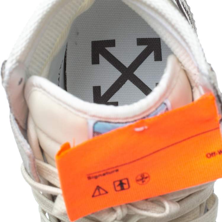 Pre Owned Off-White Tricolor Suede Leather And Canvas Off Court High Top Sneakers Size 41