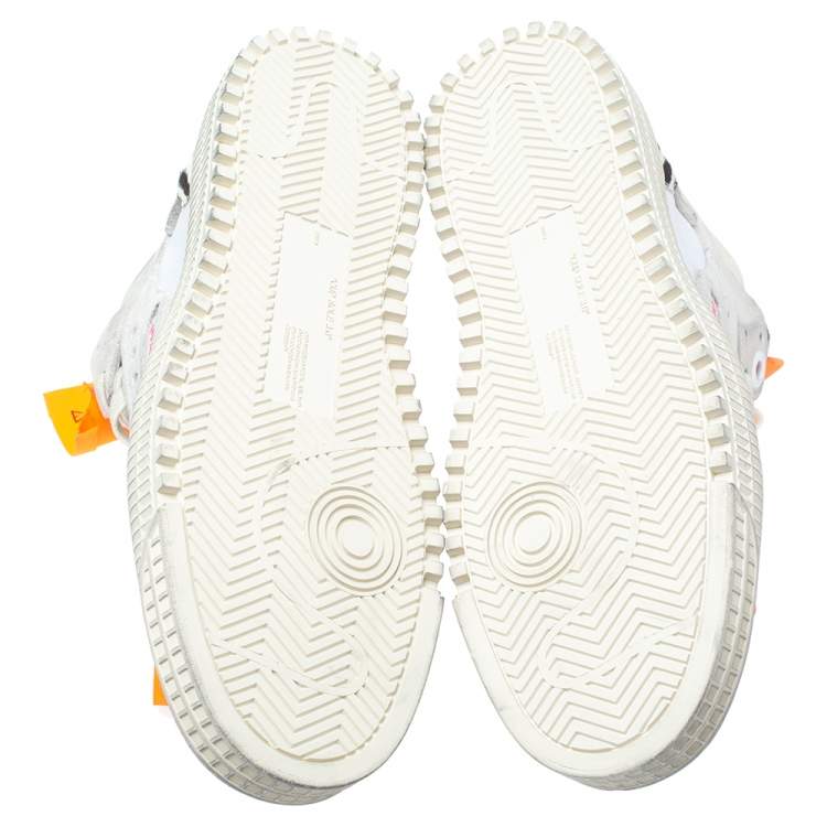 Pre Owned Off-White Tricolor Suede Leather And Canvas Off Court High Top Sneakers Size 41