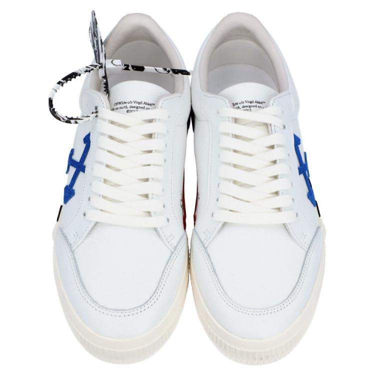 Pre Owned Off-White White Leather Vulc Low Sneakers Size EU 43