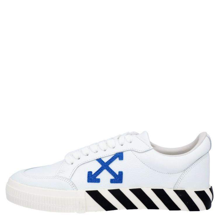 Pre Owned Off-White White Leather Vulc Low Sneakers Size EU 43