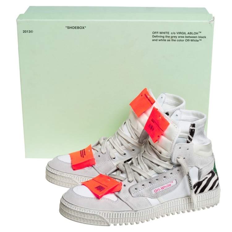 Pre Owned Off-White White Canvas And Leather Off Court 3.0 High Top Sneakers Size 41