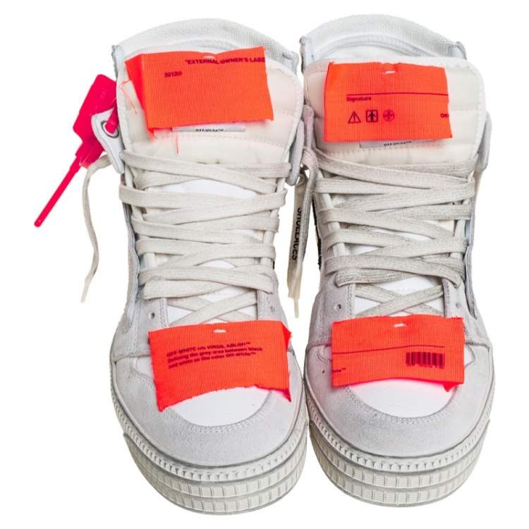 Pre Owned Off-White White Canvas And Leather Off Court 3.0 High Top Sneakers Size 41