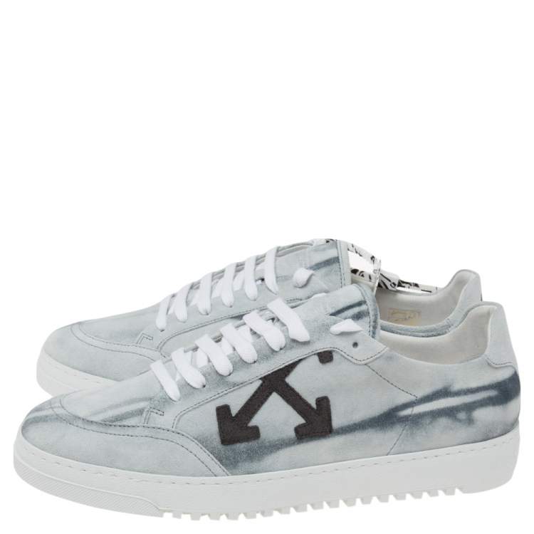 Pre Owned Off-White Grey Suede Low Top Sneakers Size 42