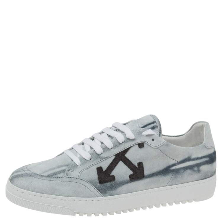 Pre Owned Off-White Grey Suede Low Top Sneakers Size 42