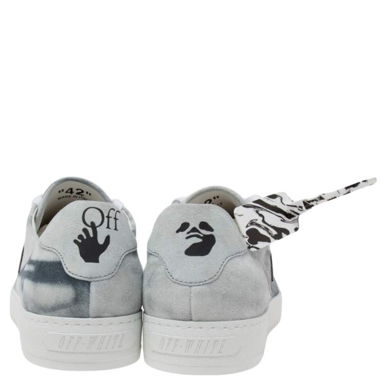 Pre Owned Off-White Grey Suede Low Top Sneakers Size 42