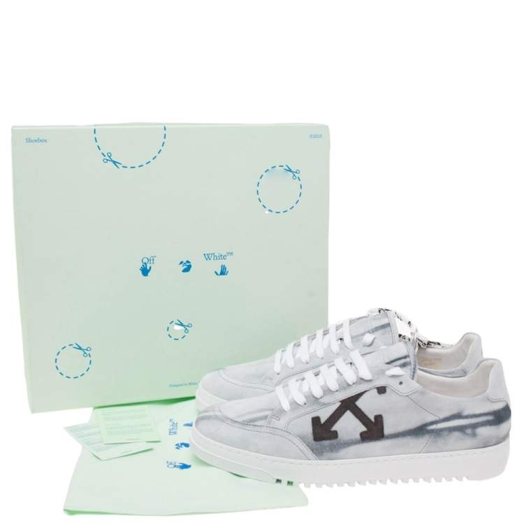 Pre Owned Off-White Grey Suede Low Top Sneakers Size 42