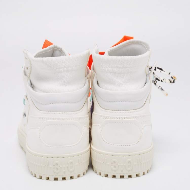 Pre Owned Off-White White Leather  Off Court 3.0 High Top Sneakers Size 42