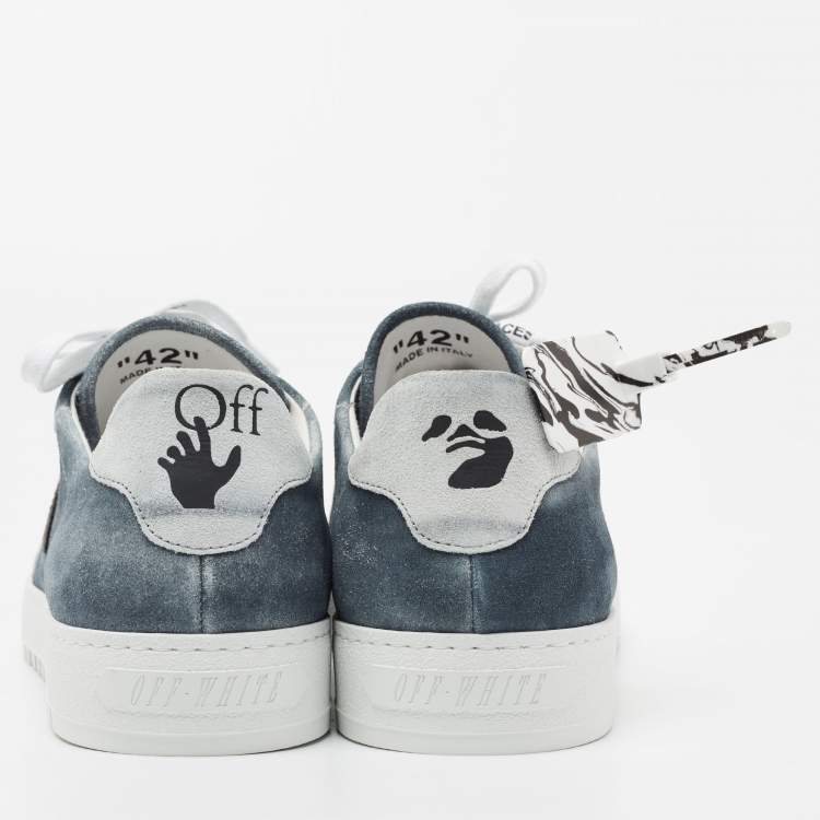 Pre Owned Off-White Grey Suede Lace Up Sneakers Size 42