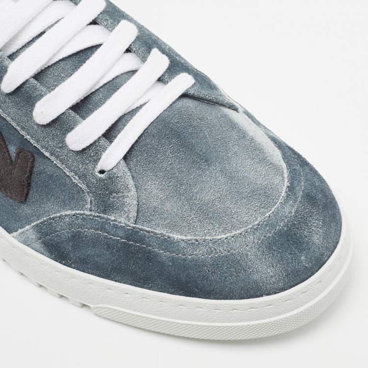 Pre Owned Off-White Grey Suede Lace Up Sneakers Size 42