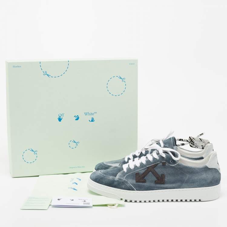 Pre Owned Off-White Grey Suede Lace Up Sneakers Size 42