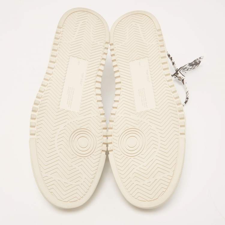 Pre Owned Off-white White Croc Embossed Leather 2.0 Low Sneakers Size 40
