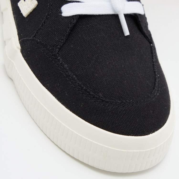 Pre Owned Off-White Black/White Canvas Vulcanized Low Top Sneakers Size 39