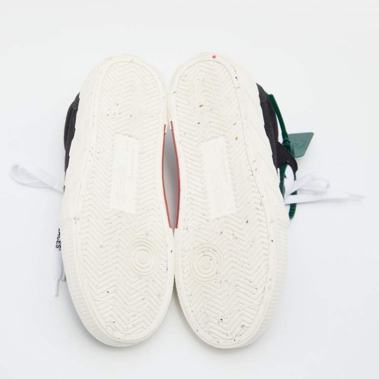 Pre Owned Off-White Black/White Canvas Vulcanized Low Top Sneakers Size 39