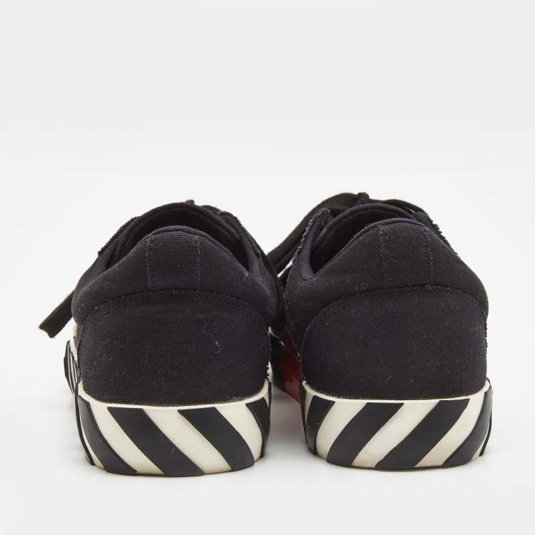 Pre Owned Off-White Black Canvas Vulcanised Sneakers Size 43