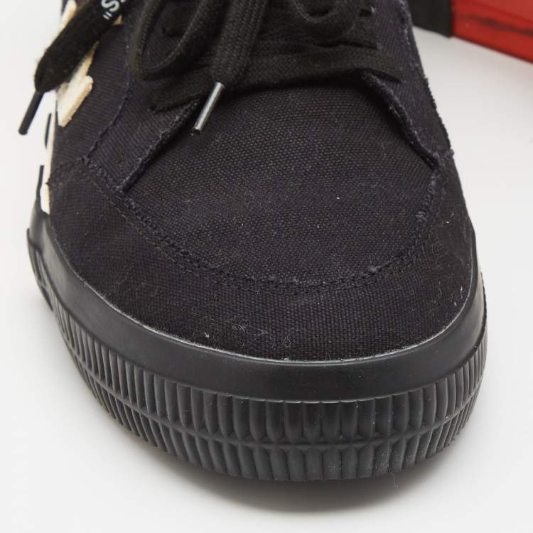 Pre Owned Off-White Black Canvas Vulcanised Sneakers Size 43