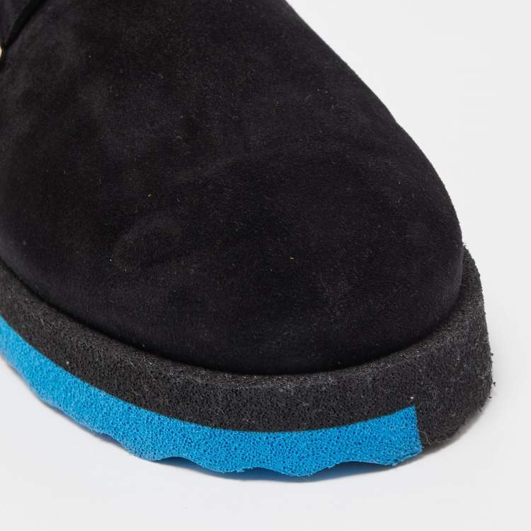 مملوكة مسبقًا Off-White Black Suede Buckle Detail Mules Size 44