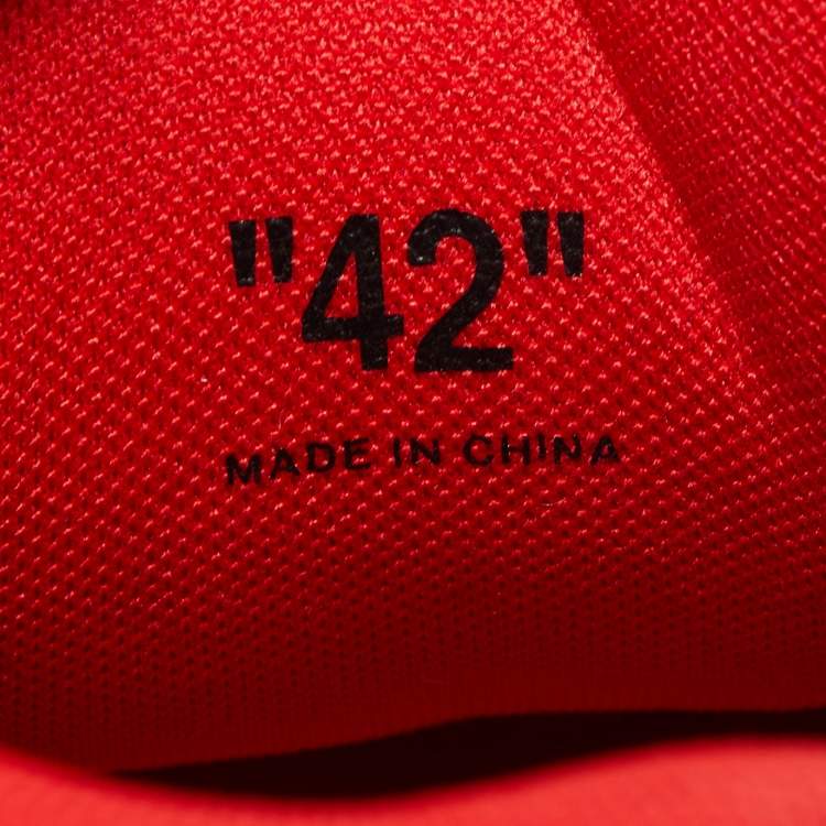 Pre Owned Off-White White/Red Perforated Leather Out Of Office Sneakers Size 42