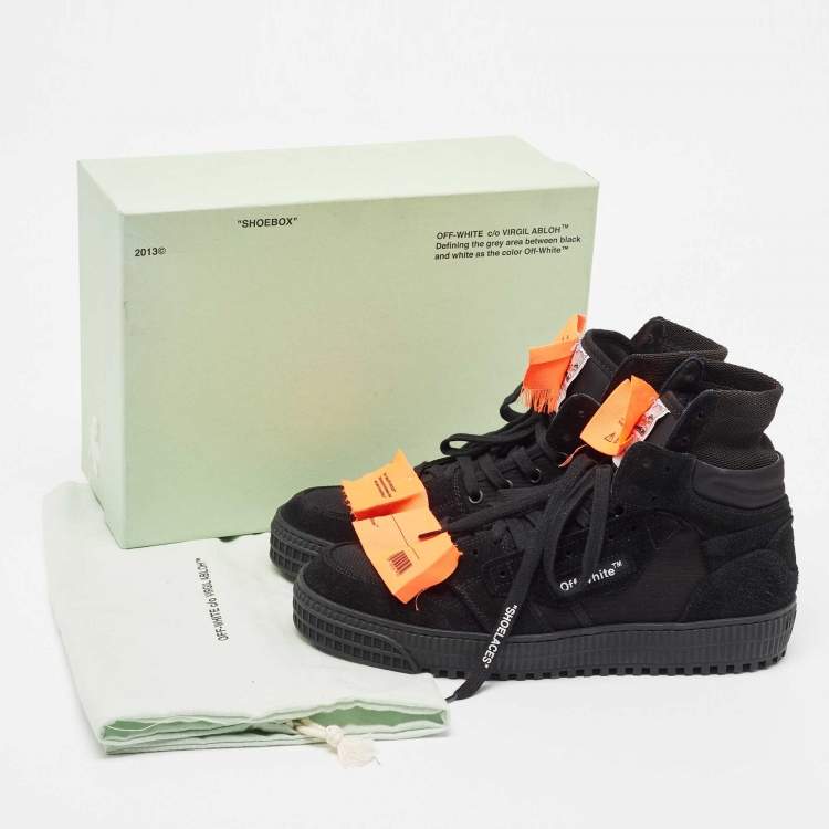 Pre Owned Off-White Black Suede and Canvas Off Court 3.0 High Top Sneakers Size 40