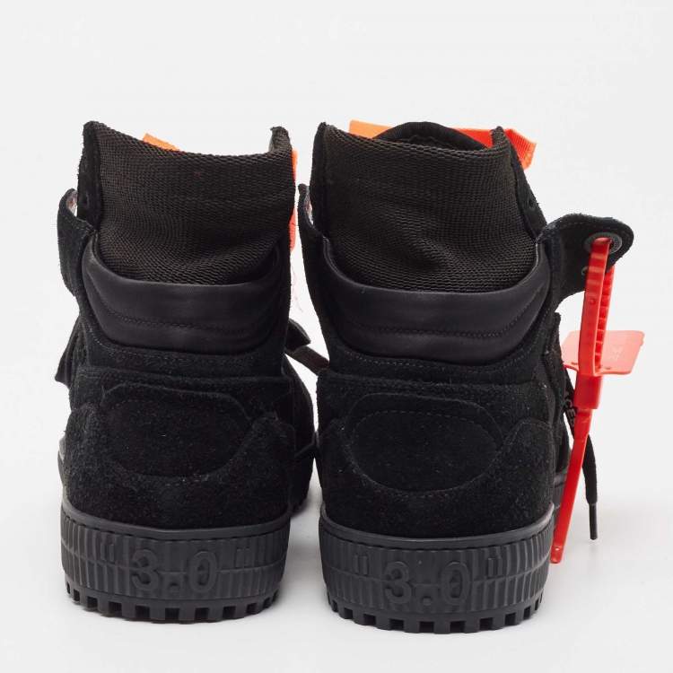 Pre Owned Off-White Black Suede and Canvas Off Court 3.0 High Top Sneakers Size 40