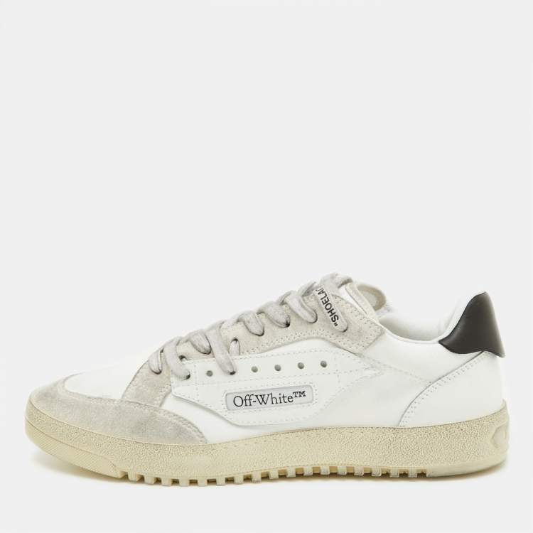 Pre Owned Off-White Tricolor Suede and Canvas 5.0 Low Top Sneakers Size 43