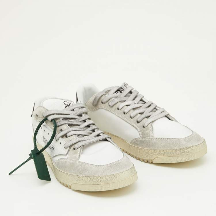 Pre Owned Off-White Tricolor Suede and Canvas 5.0 Low Top Sneakers Size 43
