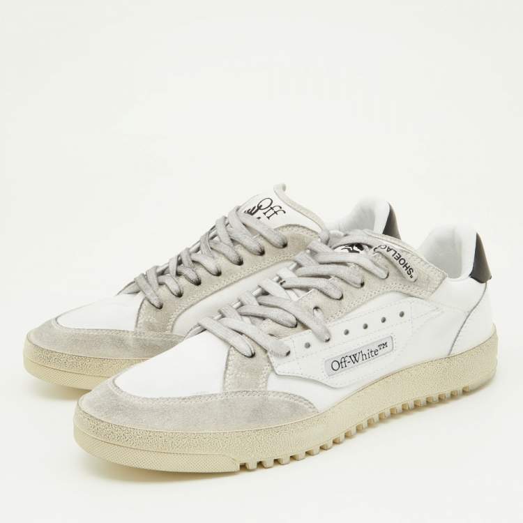 Pre Owned Off-White Tricolor Suede and Canvas 5.0 Low Top Sneakers Size 43
