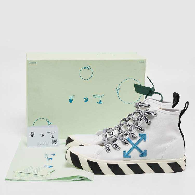 Pre Owned Off-White White Canvas high Top Sneakers Size 42