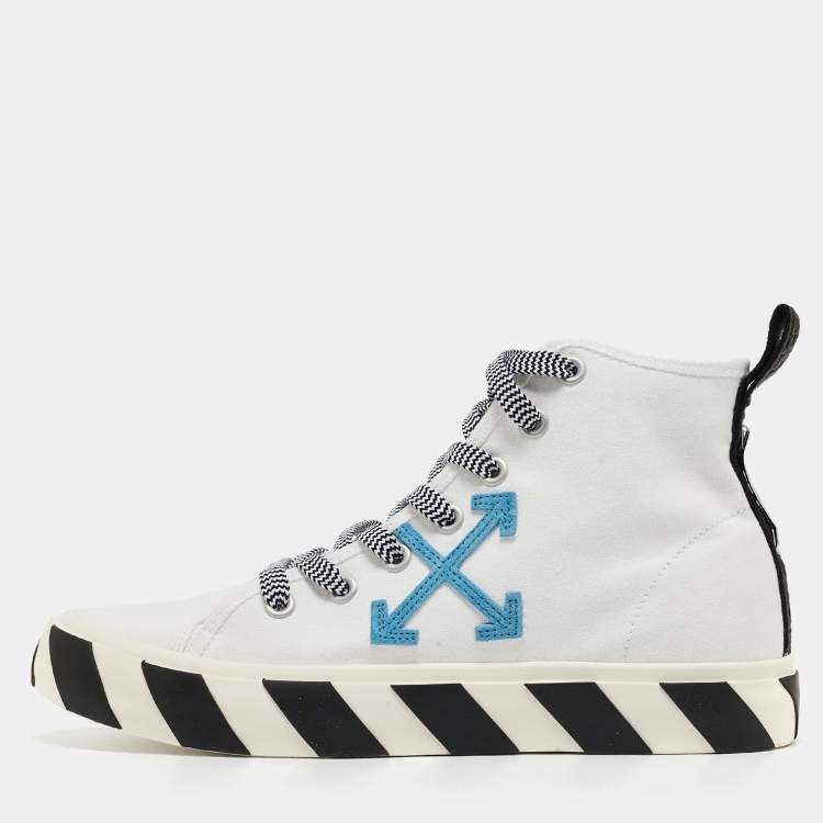 Pre Owned Off-White White Canvas high Top Sneakers Size 42