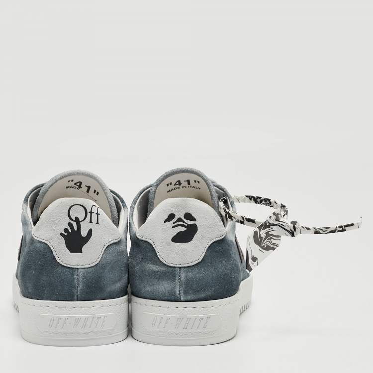 Pre Owned Off-White Blue/Grey Suede 2.0 Low Top Sneakers Size 41