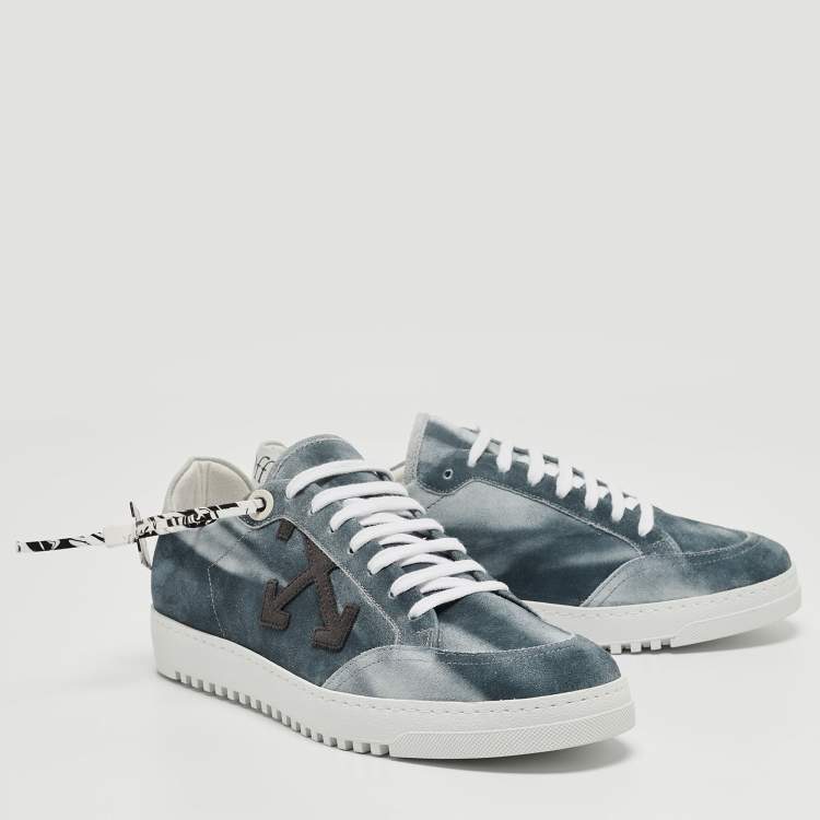 Pre Owned Off-White Blue/Grey Suede 2.0 Low Top Sneakers Size 41