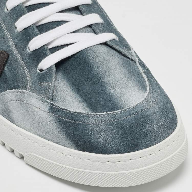 Pre Owned Off-White Blue/Grey Suede 2.0 Low Top Sneakers Size 41