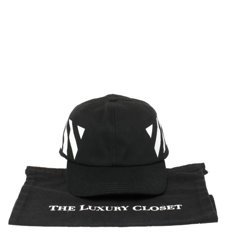 Pre Owned Off-White Black Fabric Diag Baseball Cap