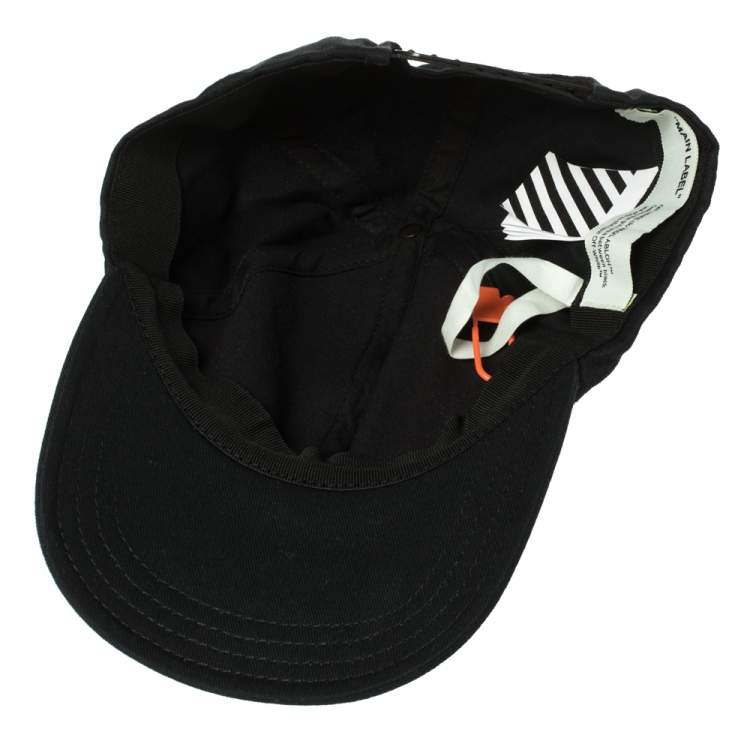 Pre Owned Off-White Black Fabric Diag Baseball Cap