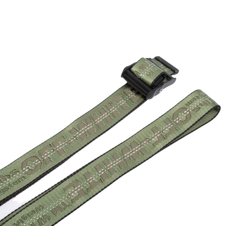 Pre Owned Off-White Green/Black Nylon Industrial Belt 110CM